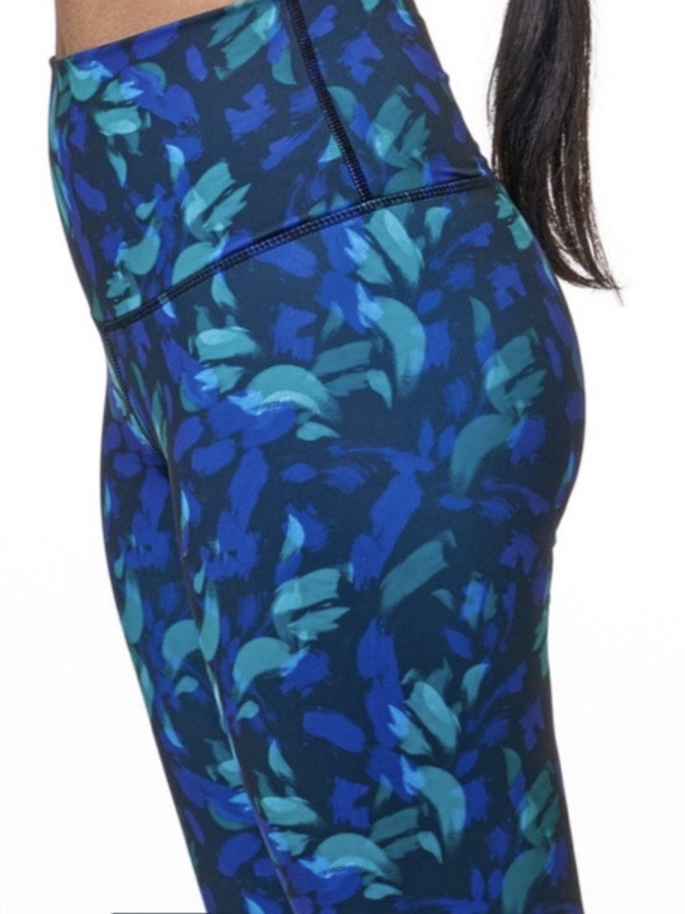 Like New DYI High-Waist Abstract Print Leggings in Teal & Navy
Women’s size S